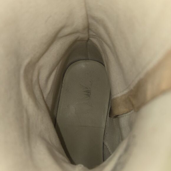 Zara Boots Women Size 5.5-6 EU 36 Leather Cream Ivory  Western Cowboy Ankle Boot - Picture 7 of 12